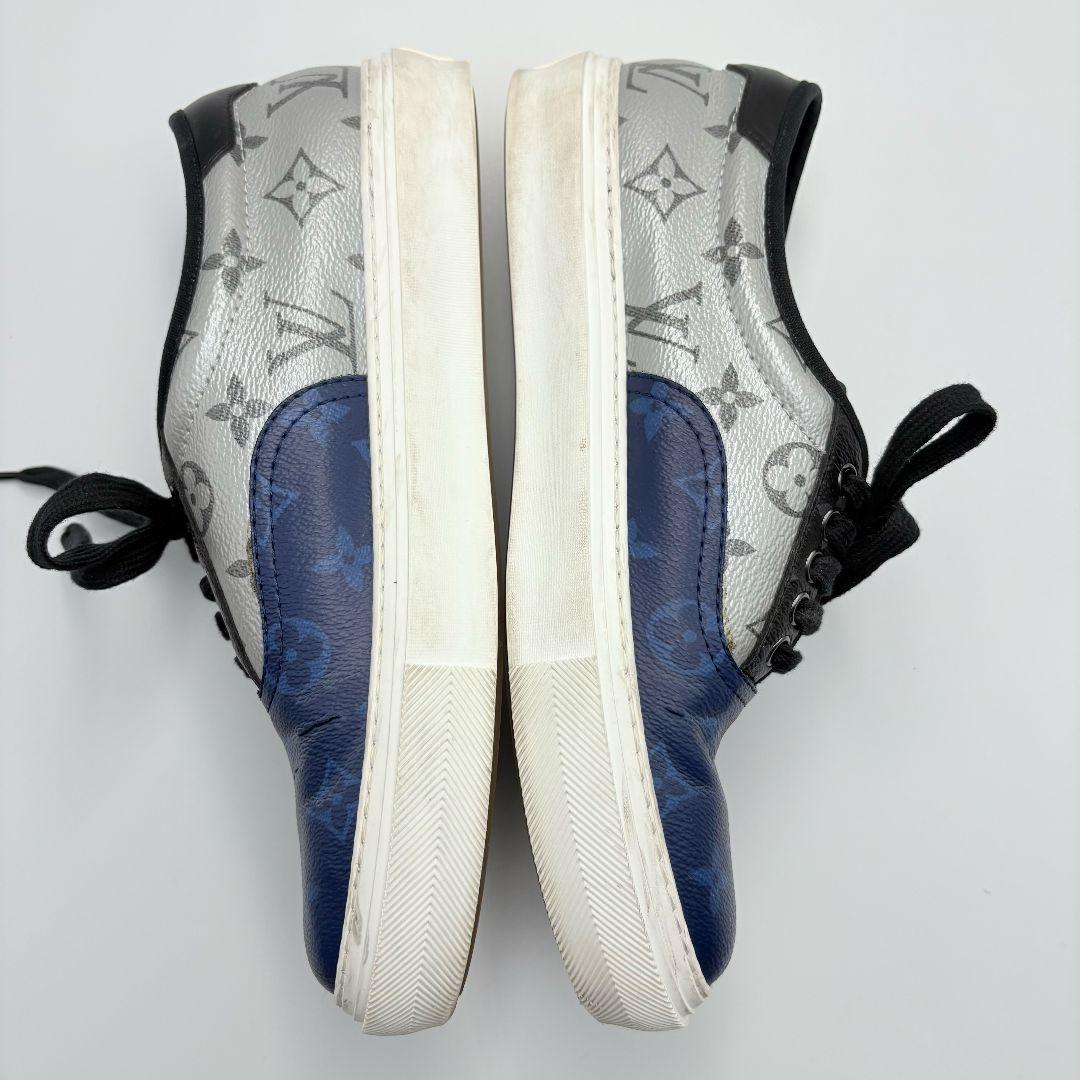 ルイヴィトン トロカデロライン モノグラム スニーカー PVC レザー 青 銀