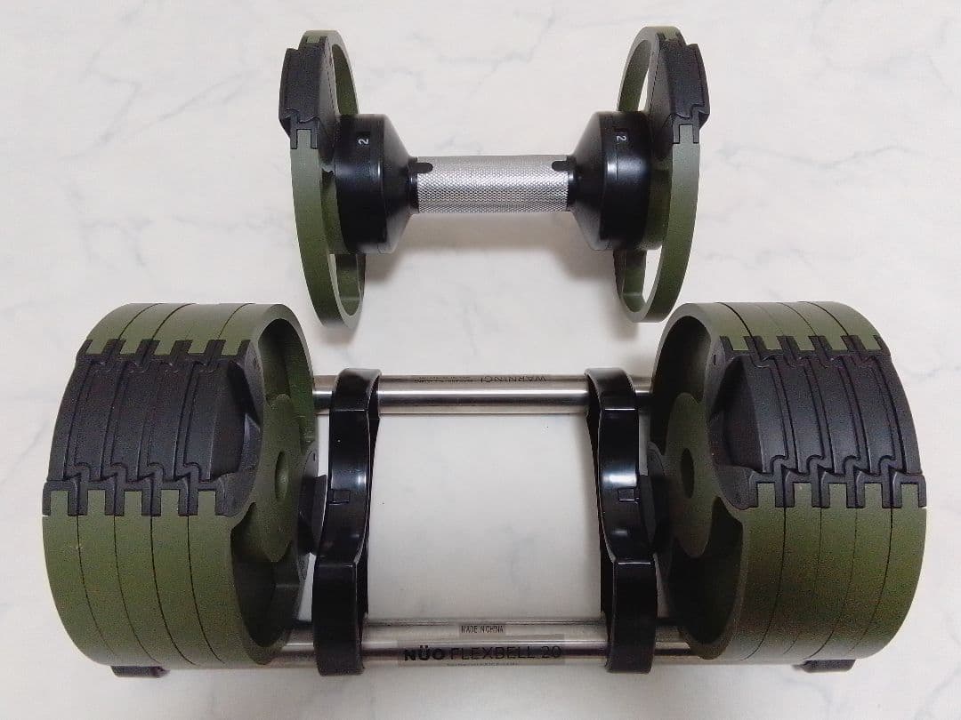 2個セット NUO BELL フレックスベル 20kg グリーン ダンベル ②