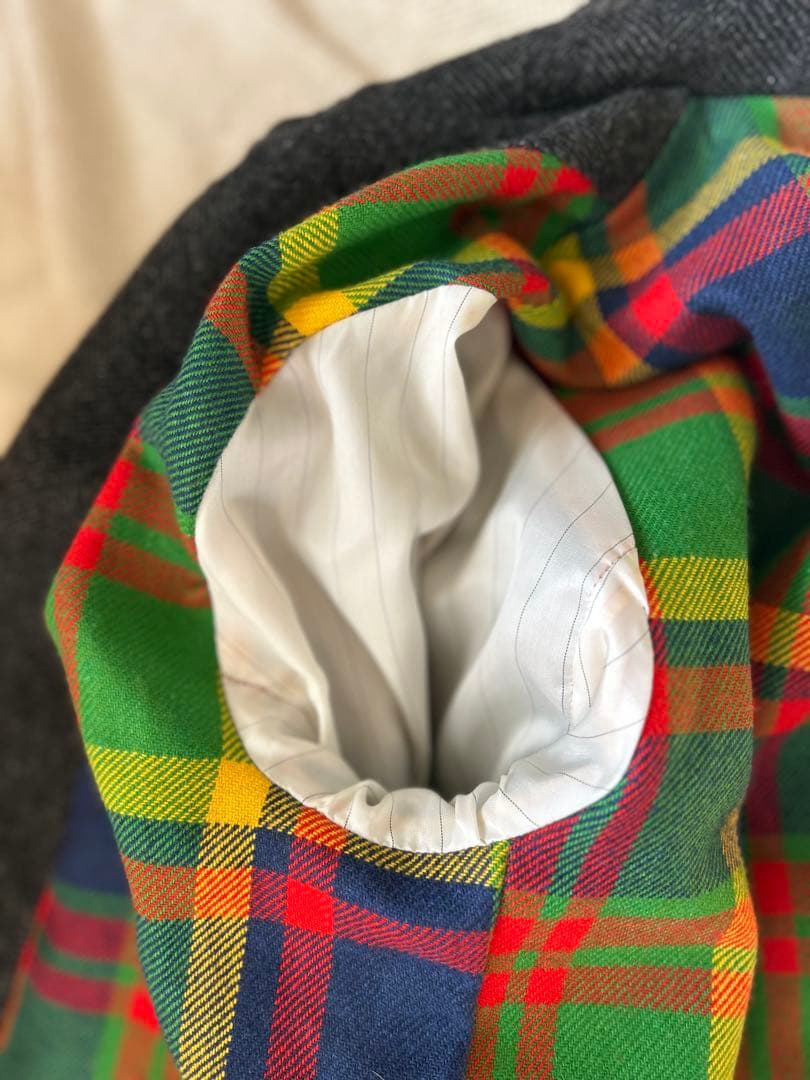 70s フレンチ ウール ヘリンボーン ハンティングコート ユーロ 動物ボタン