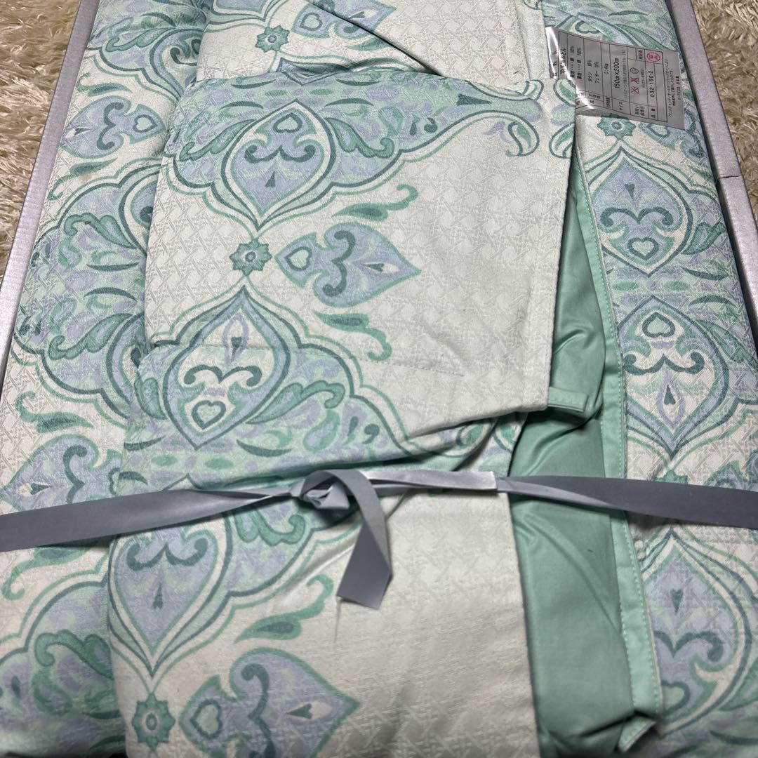 クリスチャンディオール CDロゴ ダウンケット グリーン 羽毛 掛け布団