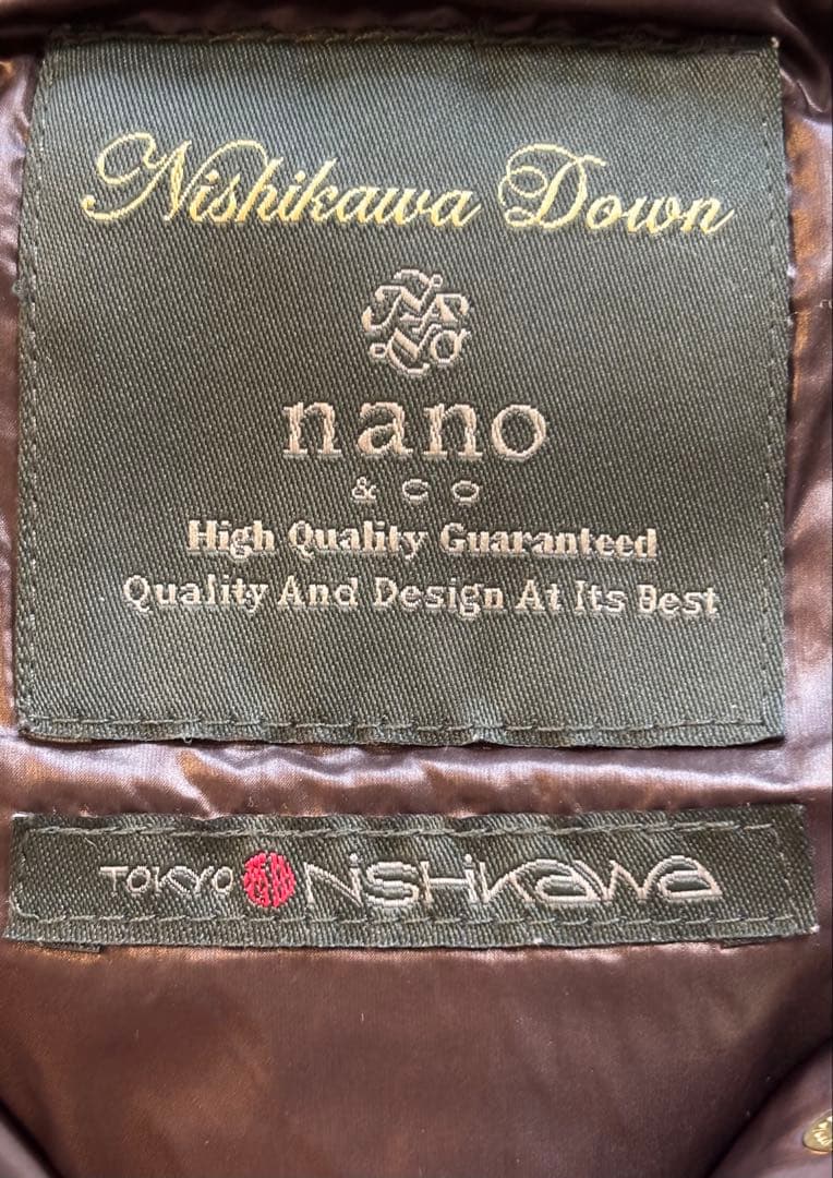 ナノユニバース　西川ダウン　ダウンベスト　チャコール　38