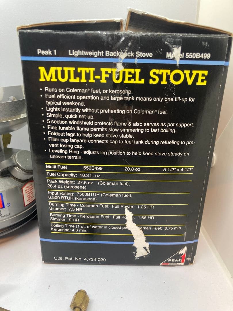 Peak1 malti-fuel stove (550B)97年6月USA製