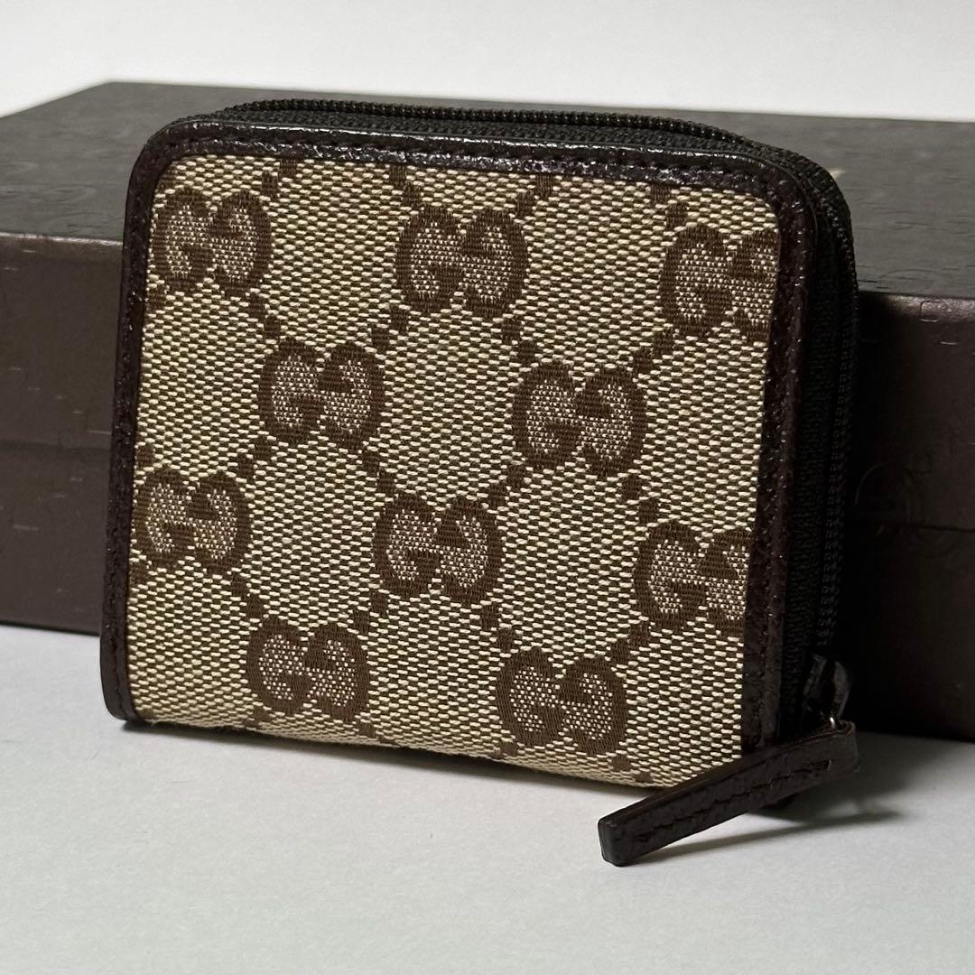 【美品】GUCCI グッチ　ケース　キャンバス　GG メタルロゴ