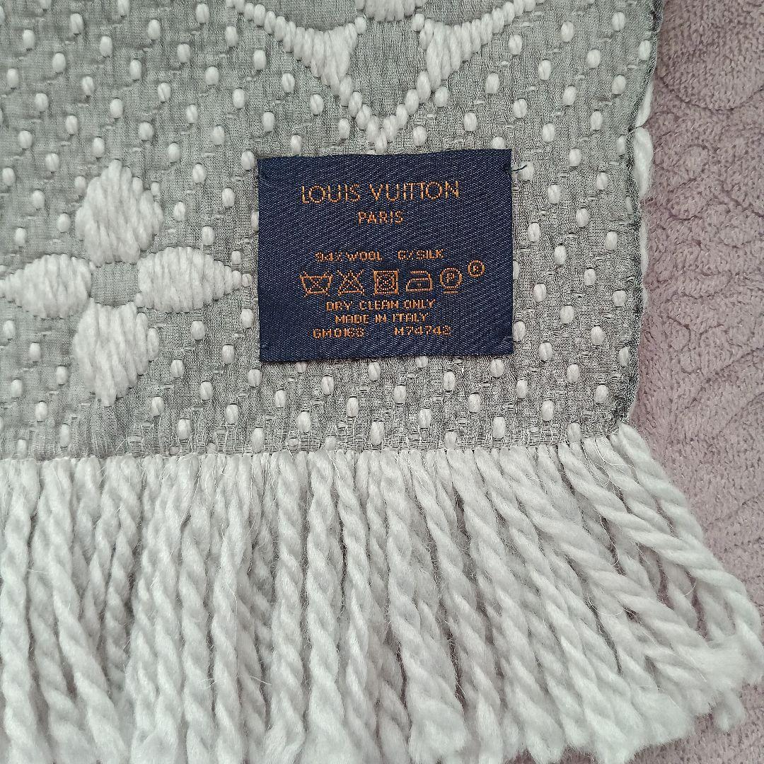 LOUIS VUITTON グレー マフラー ウール シルク