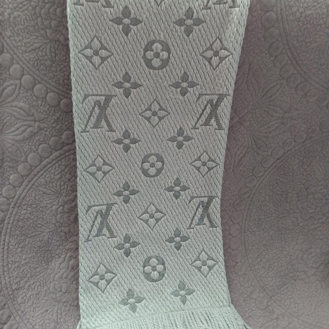 LOUIS VUITTON グレー マフラー ウール シルク