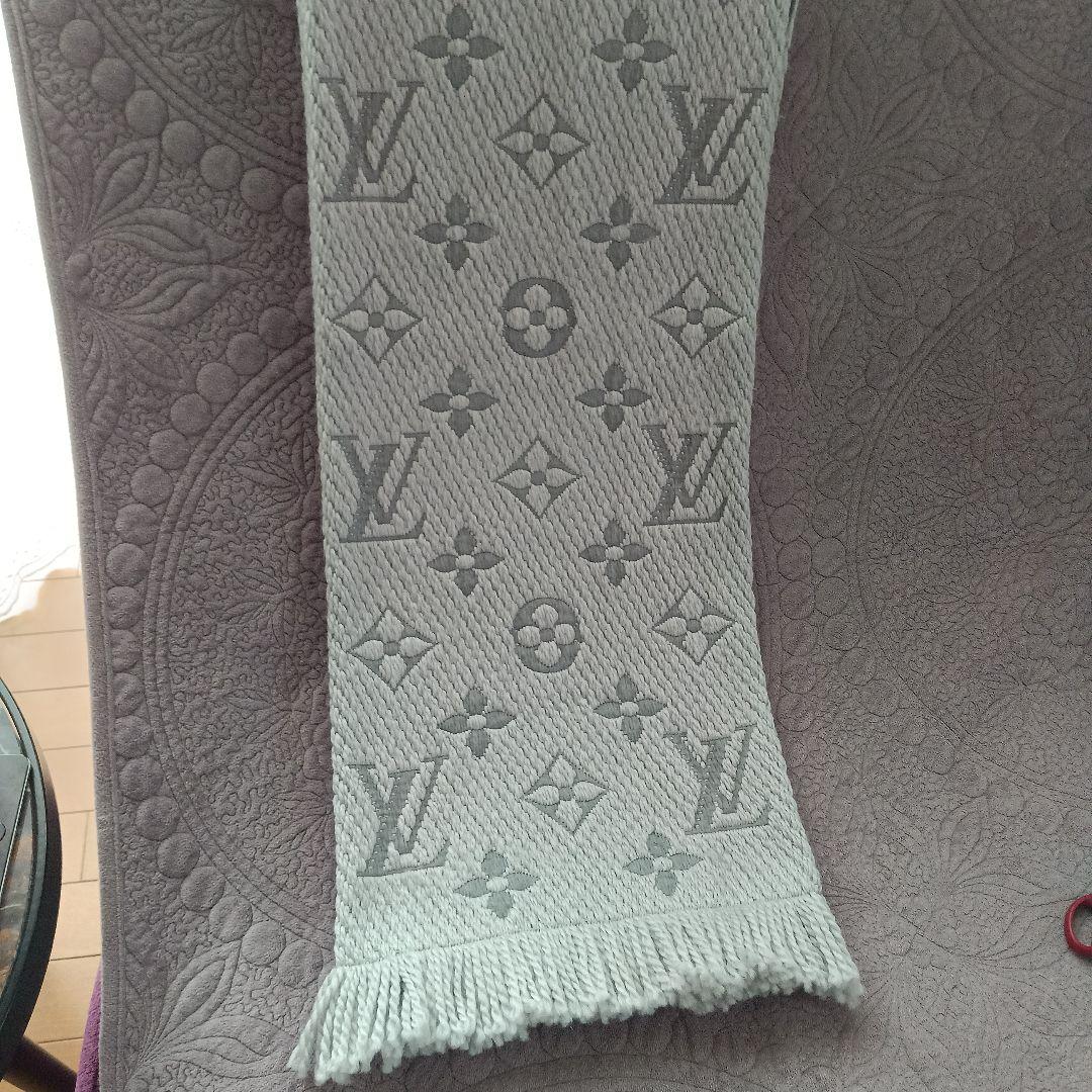 LOUIS VUITTON グレー マフラー ウール シルク