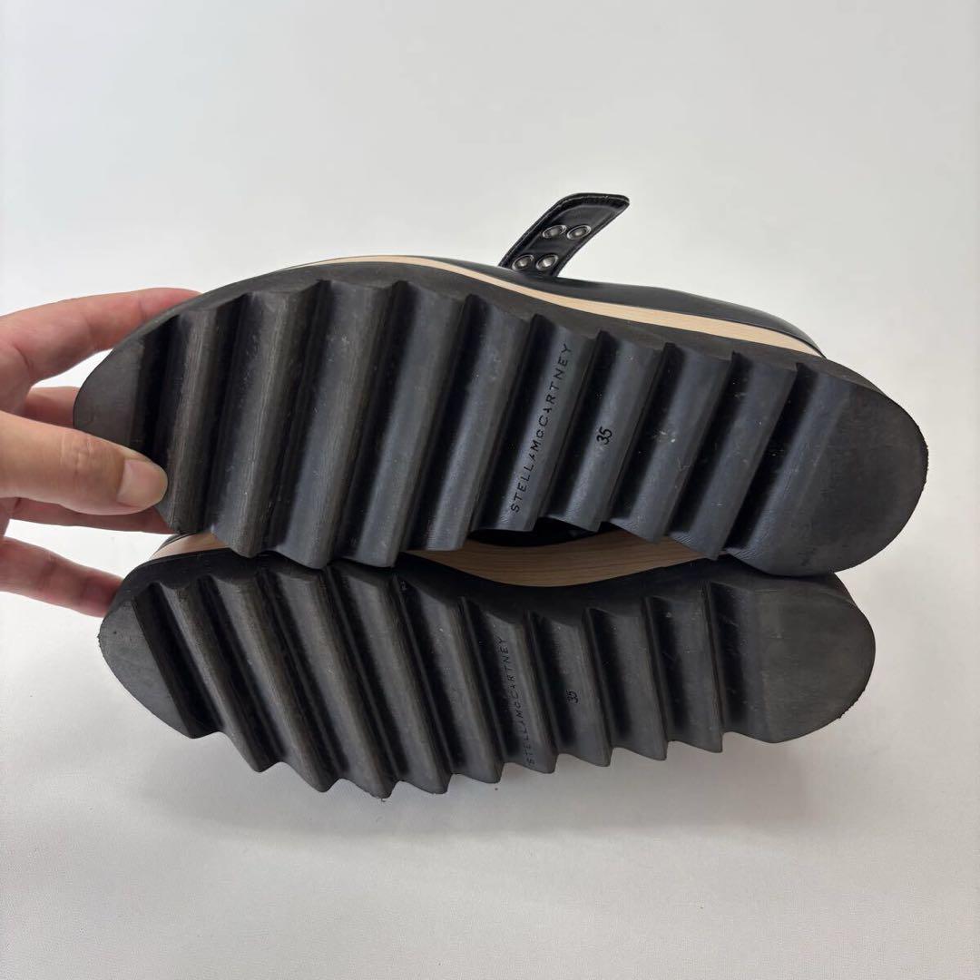 良品 ステラマッカートニー ストラップ シューズ 厚底 ブラック サイズ 35