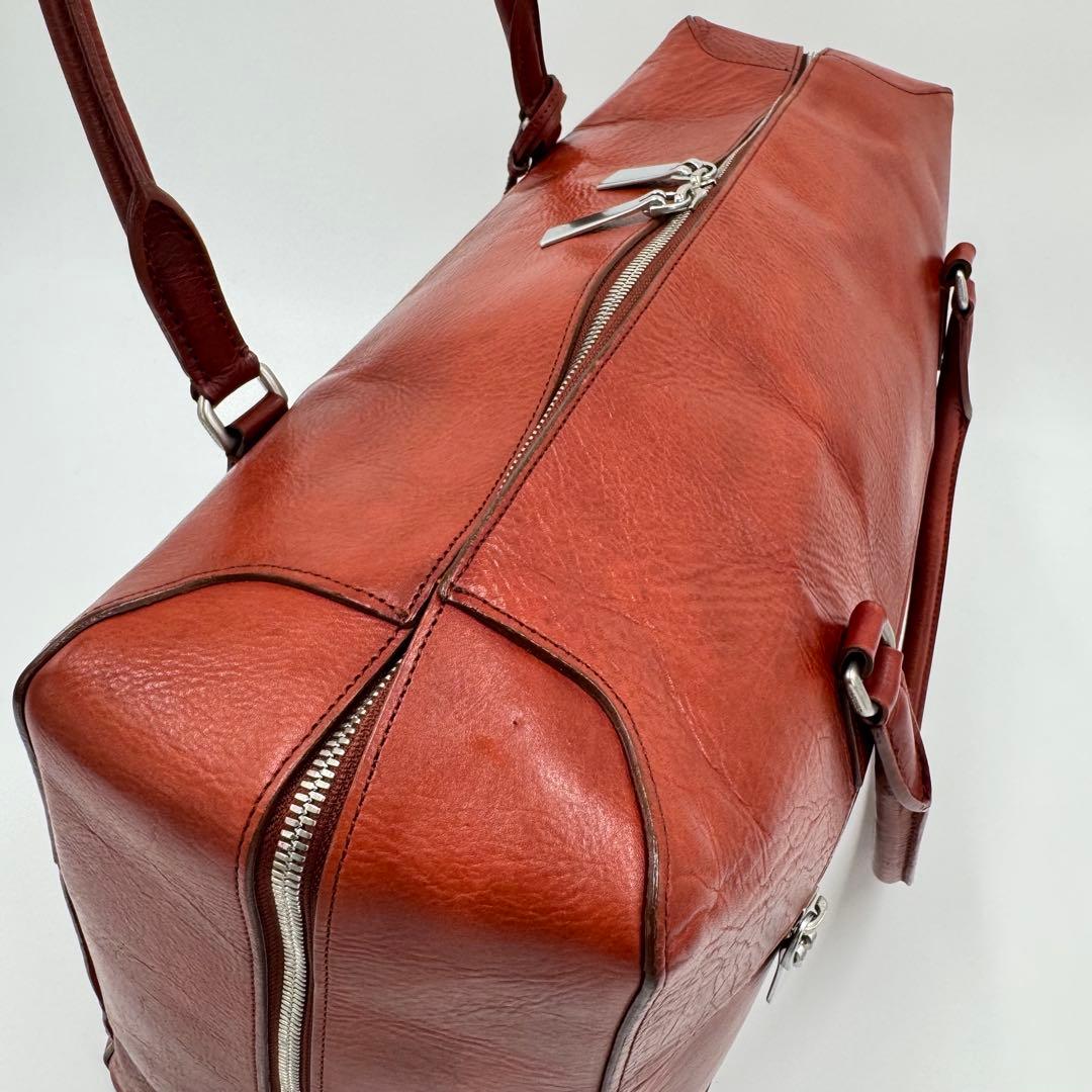 美品 アニアリ レザー ボストンバッグ アンティーク仕上げ W48 旅行 ゴルフ