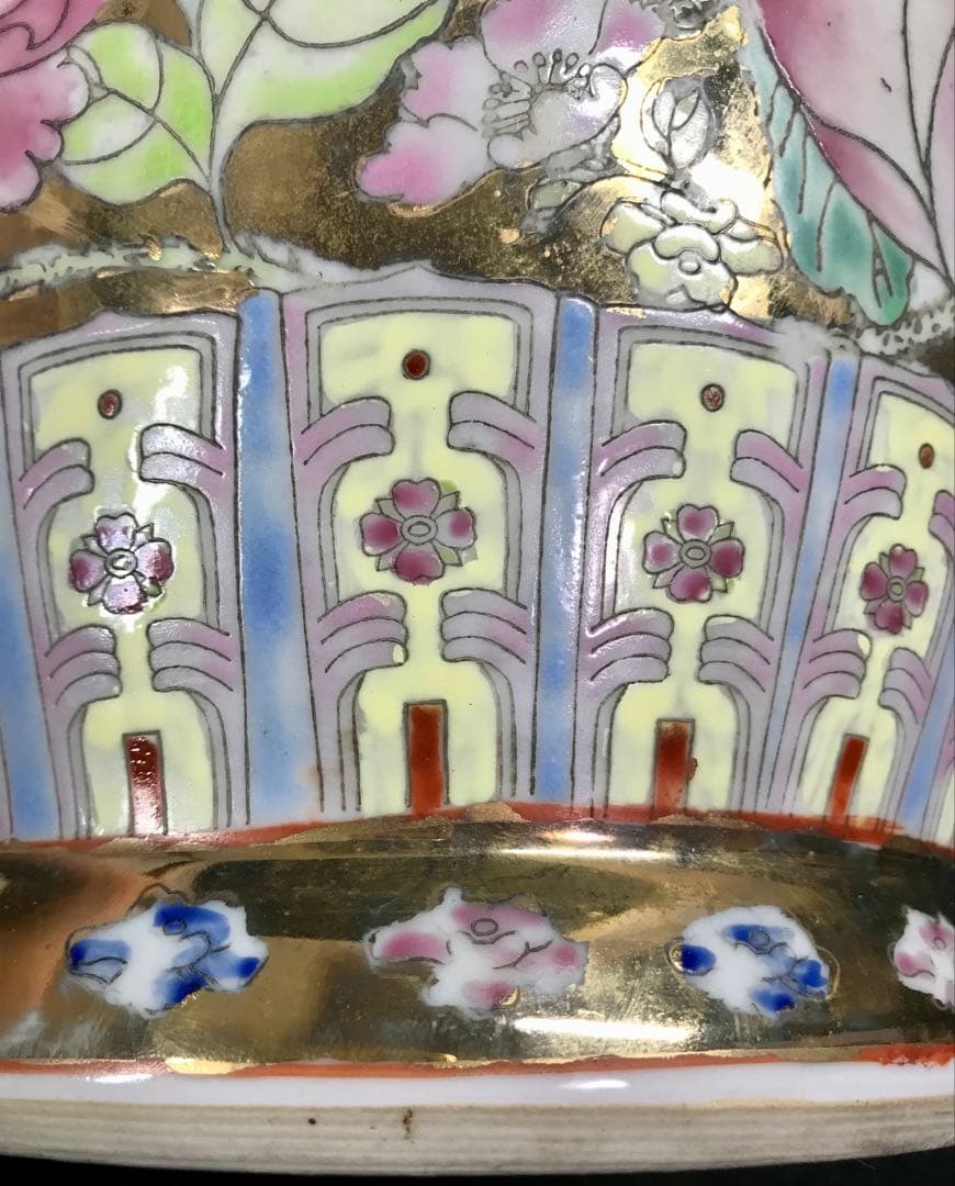 よ*う様 中国古玩 景徳鎮製 粉彩 九龍百花 大花瓶 磁器 高さ約60cm