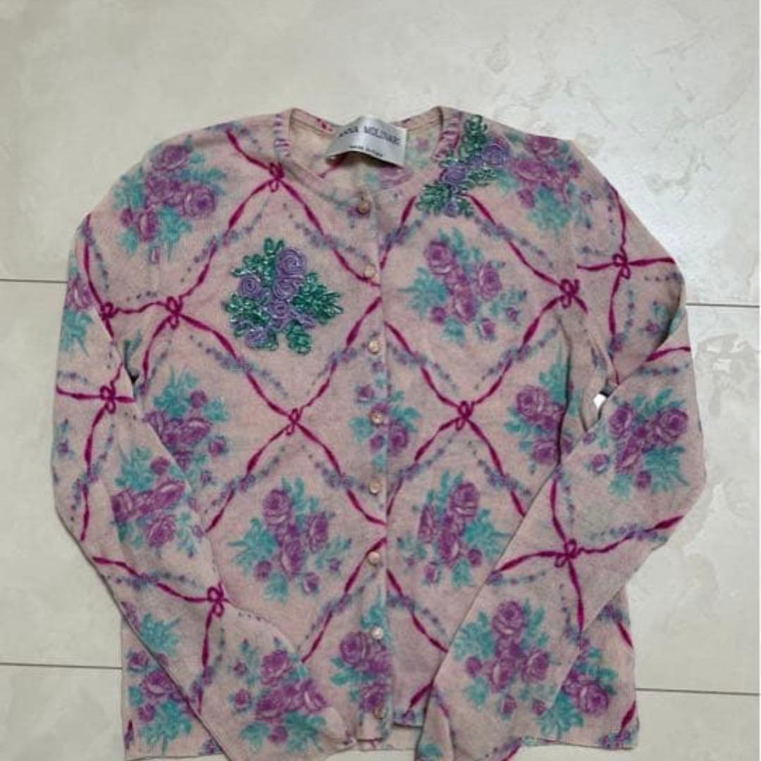 アンナモリナーリ　ツインニット　花柄　ピンク 　ブルマリン