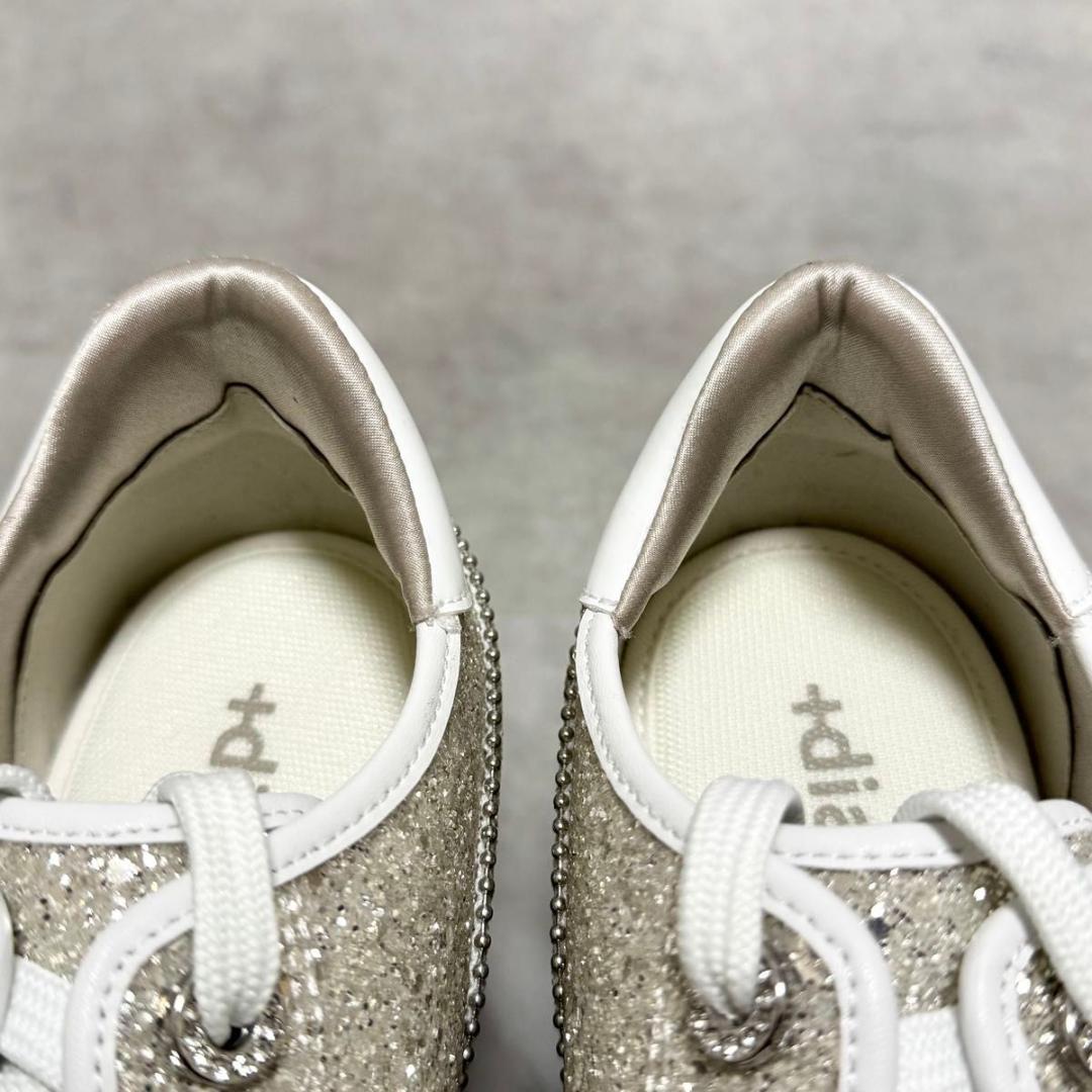 yuki +diana ヒールアップスニーカー6cm ゴールド 24cm