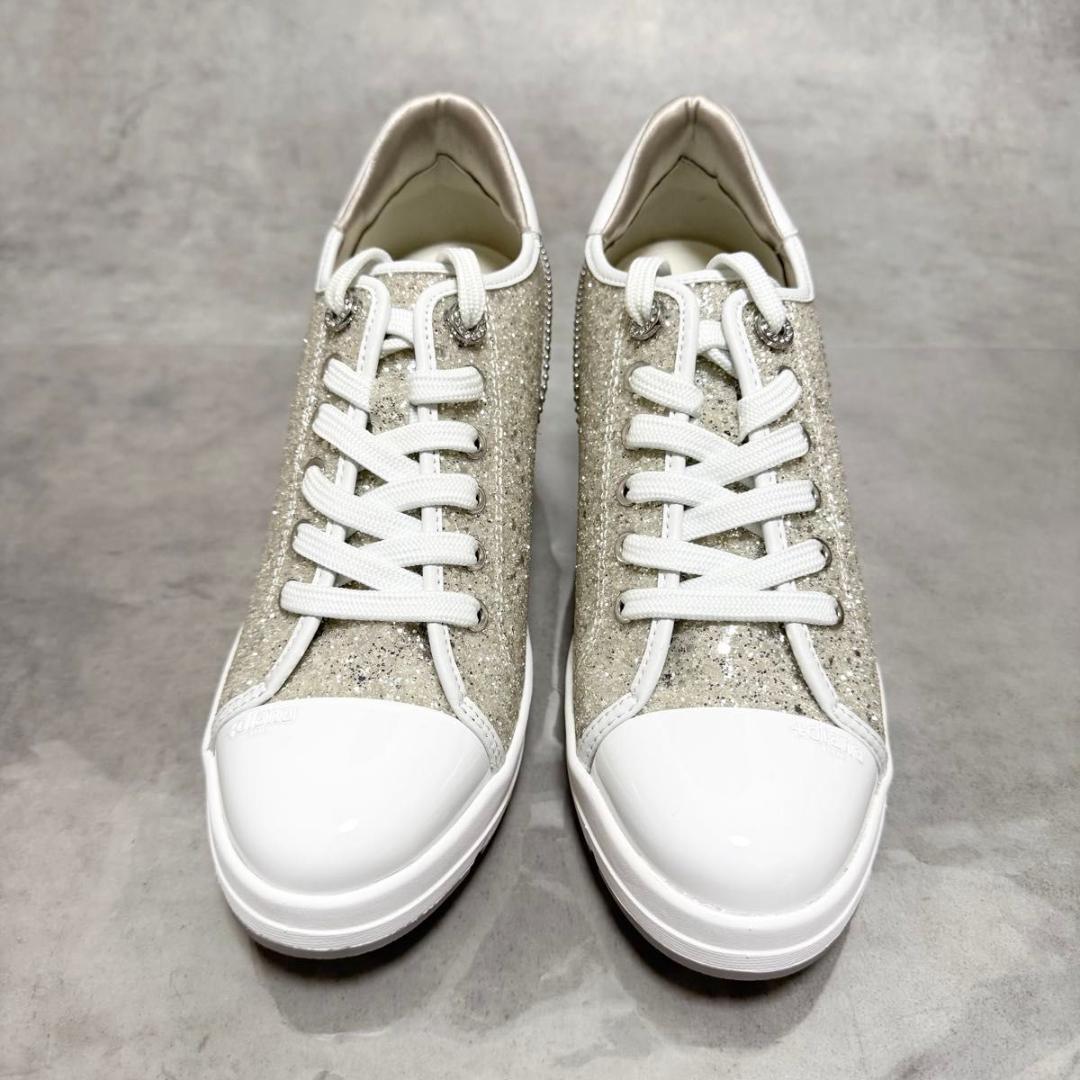 yuki +diana ヒールアップスニーカー6cm ゴールド 24cm