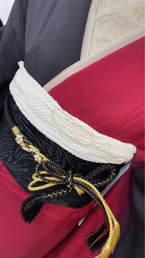 振袖 黒赤花柄 振袖フルセット　振袖セット　成人式