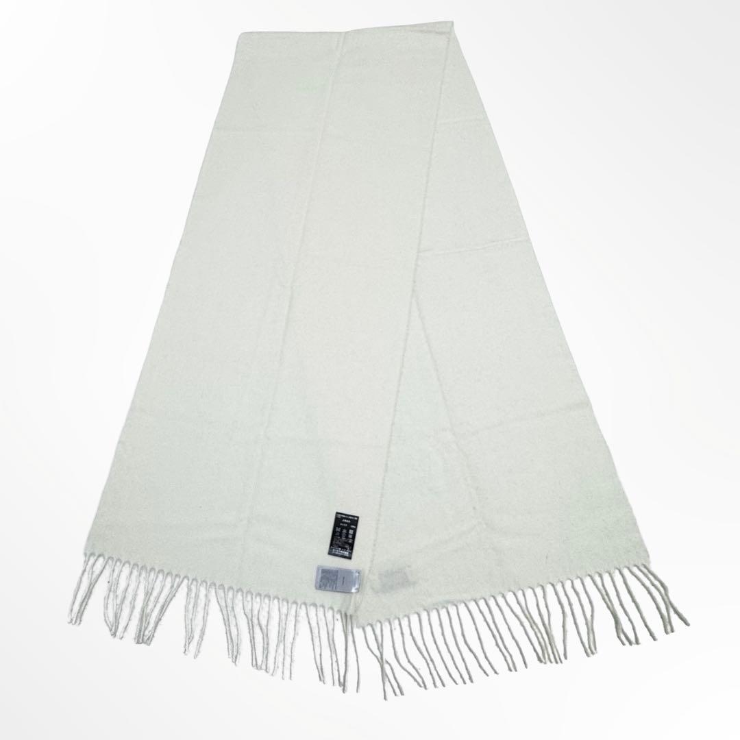 Johnstons ジョンストンズ カシミヤ 無地 ホワイト マフラー ストール