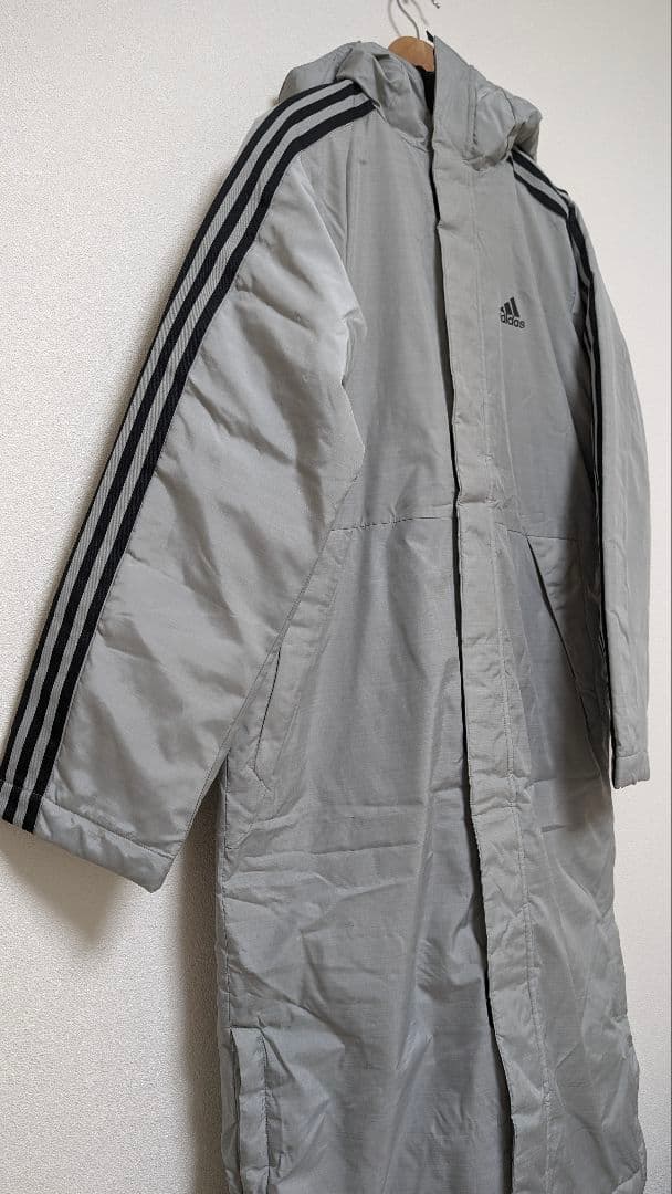 アディダス adidas ライト インサレーテッドコート ベンチコート グレー