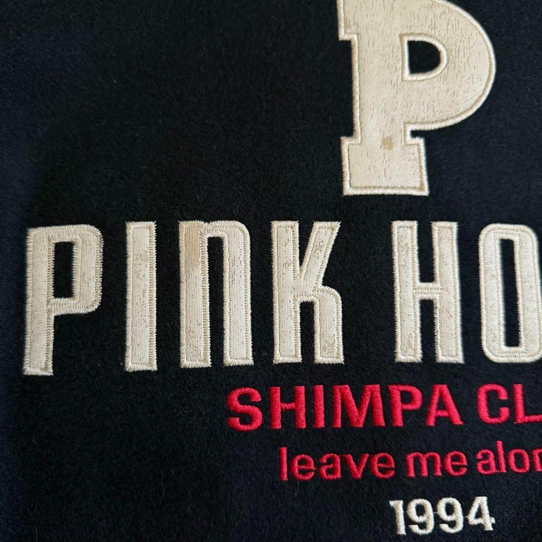ピンクハウス スタジャン レザー袖 ワッペン ブラック ビンテージ