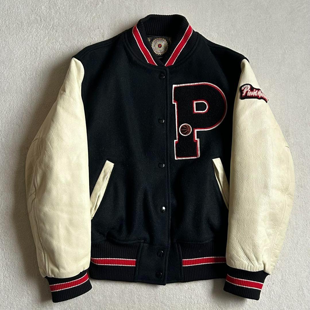 ピンクハウス スタジャン レザー袖 ワッペン ブラック ビンテージ