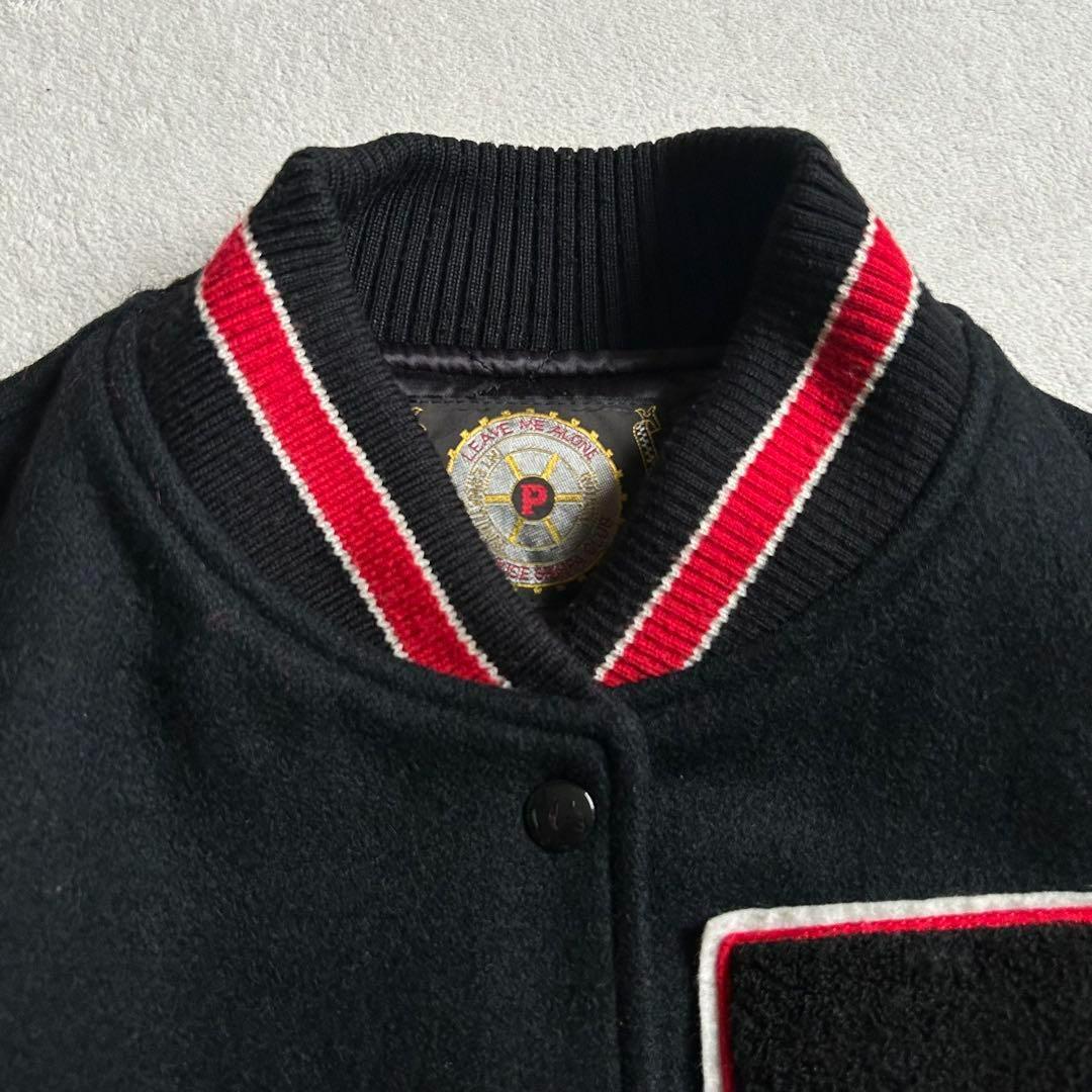 ピンクハウス スタジャン レザー袖 ワッペン ブラック ビンテージ