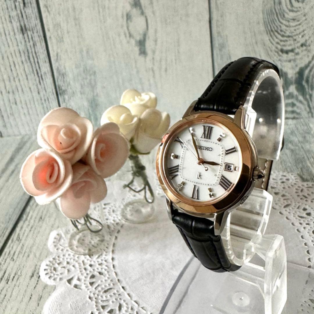 【動作良好】SEIKO ルキア 腕時計 1B22-0CK0 電波ソーラー チタン