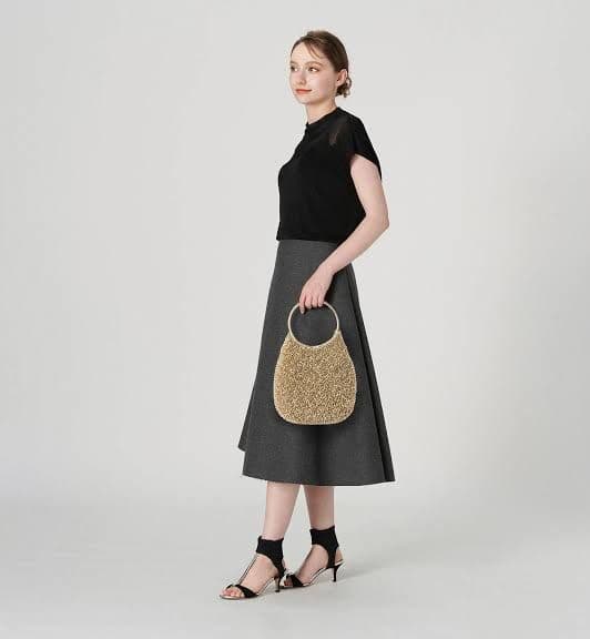 美品アンテプリマワイヤーバッグラウンド縦型シルバーゴールドショルダーチェーン付