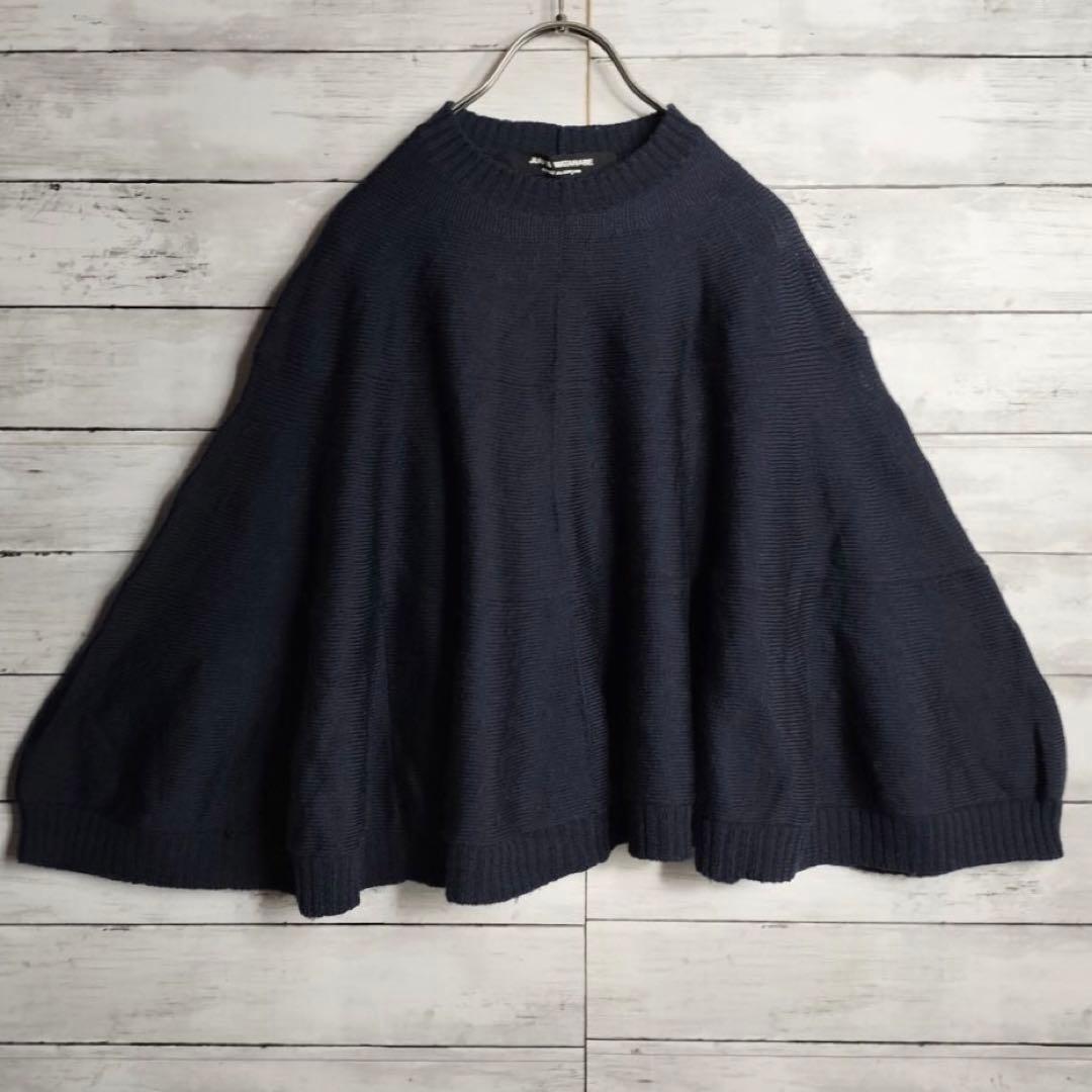 ジュンヤワタナベコムデギャルソン ポンチョニット ウール ネイビー