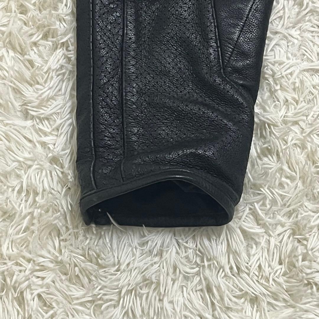 TAICHI バイクパンツ 黒 レザー・メッシュ 膝プロテクター付き　XXL