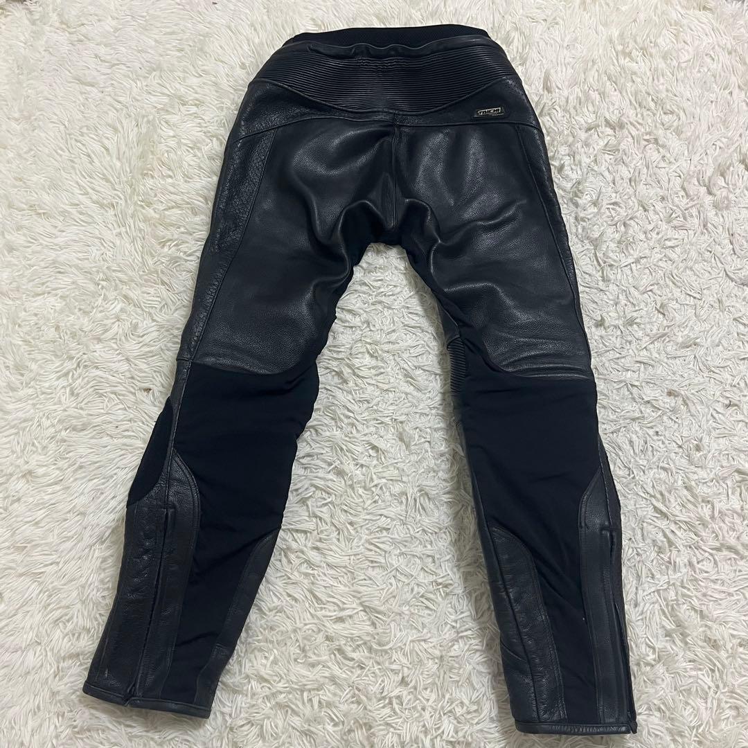 TAICHI バイクパンツ 黒 レザー・メッシュ 膝プロテクター付き　XXL