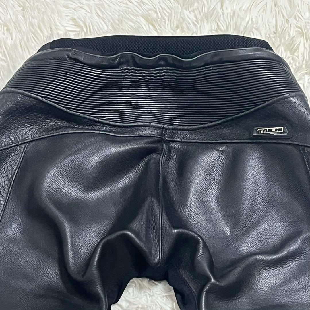 TAICHI バイクパンツ 黒 レザー・メッシュ 膝プロテクター付き　XXL