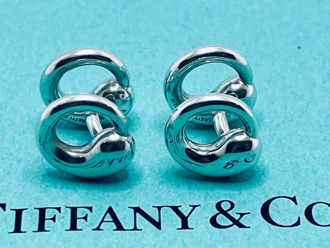 h584 希少　美品　ティファニー　エターナルサークル　カフス　シルバー　925