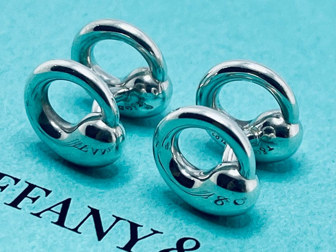 h584 希少　美品　ティファニー　エターナルサークル　カフス　シルバー　925