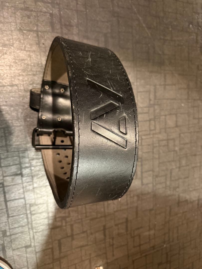 A7 黒いレザーパワーベルト　13ミリ　Sサイズ