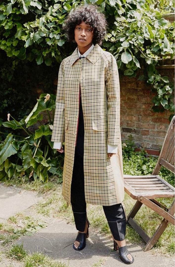 セリーヌ CÉLINE チェック柄トレンチコート36