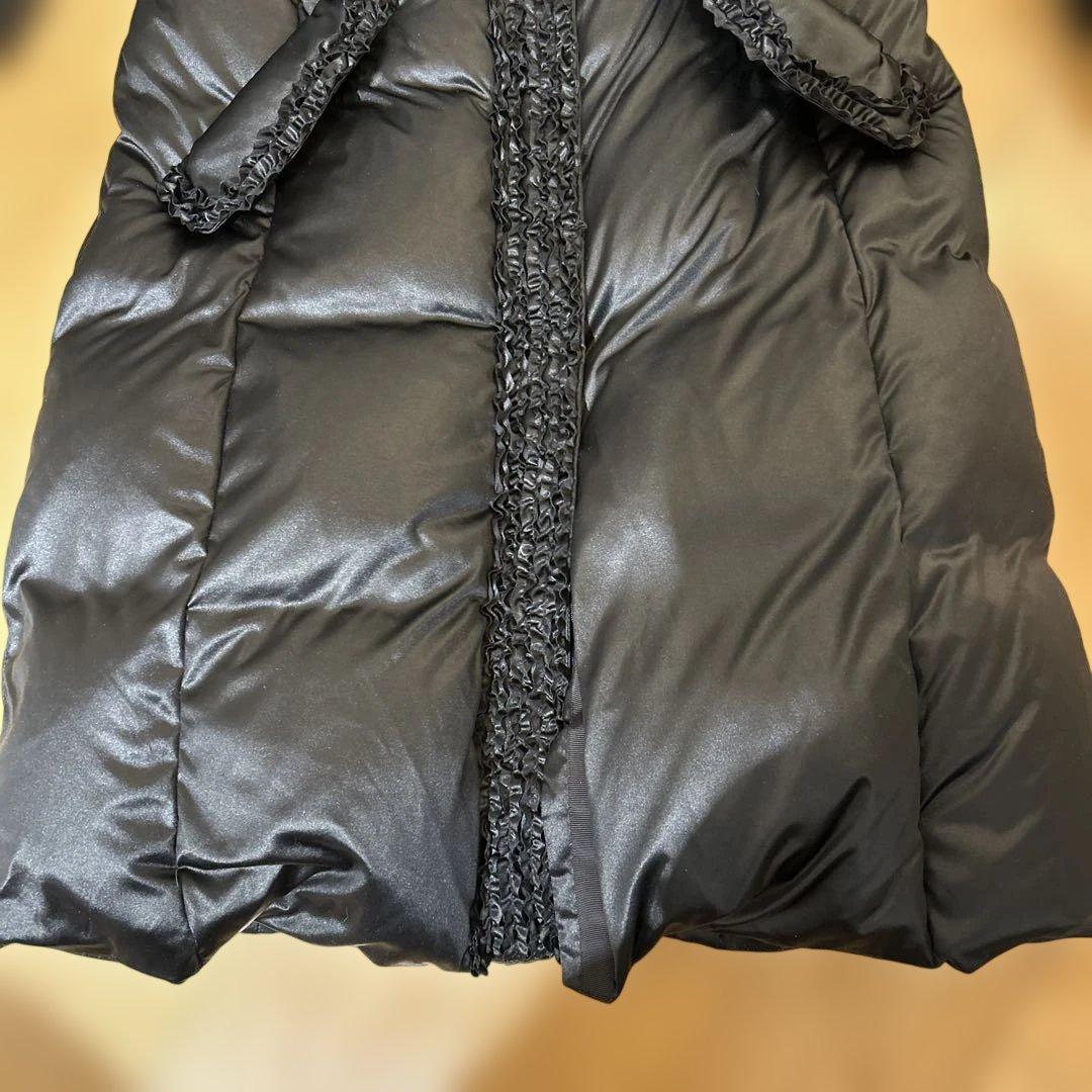 インゲボルグ　黒ロングダウンコート フリル付き　超美品　希少品