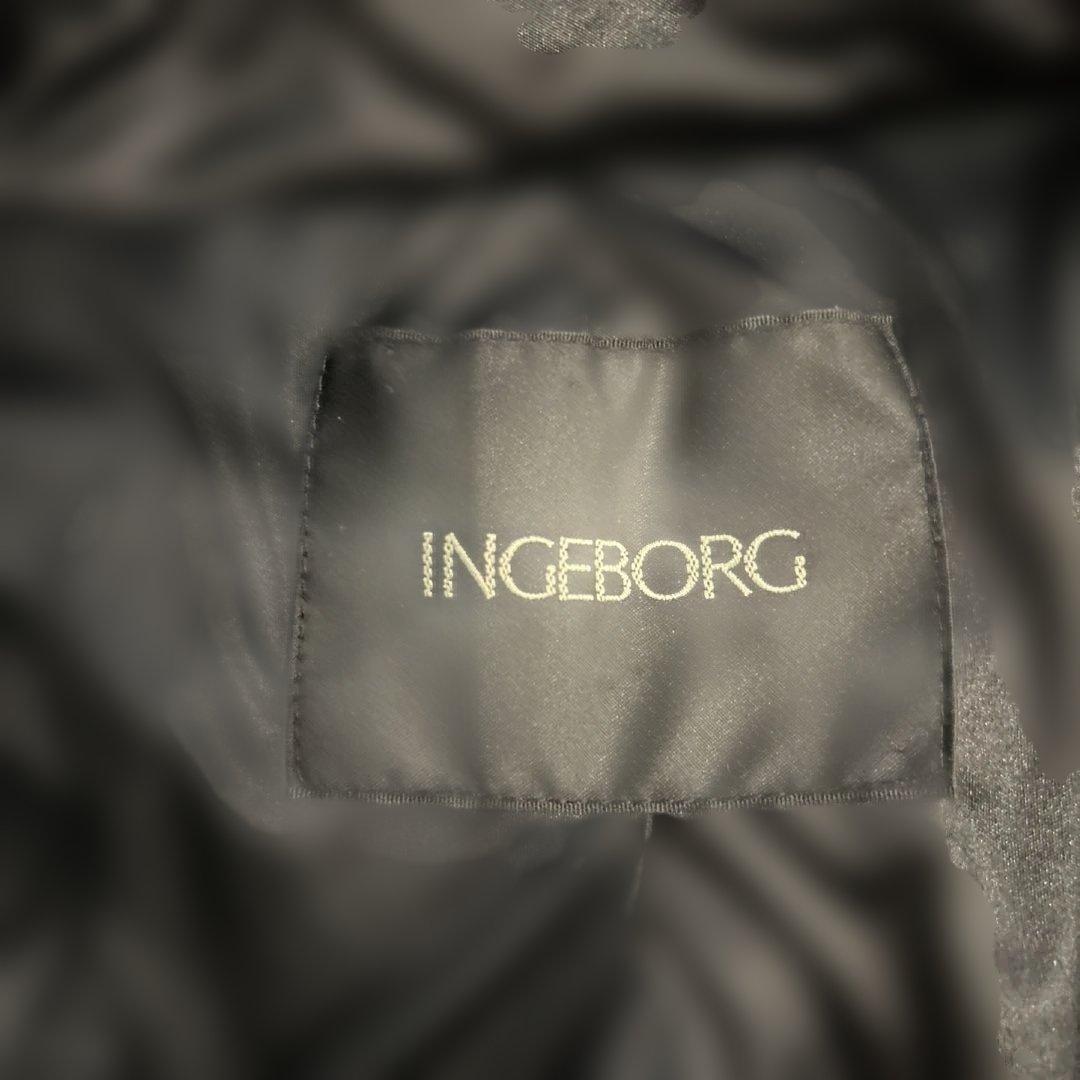 インゲボルグ　黒ロングダウンコート フリル付き　超美品　希少品