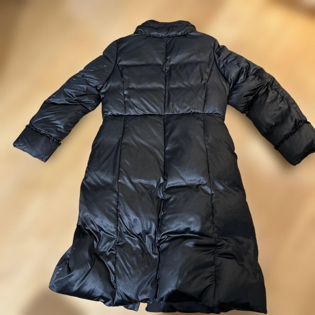 インゲボルグ　黒ロングダウンコート フリル付き　超美品　希少品