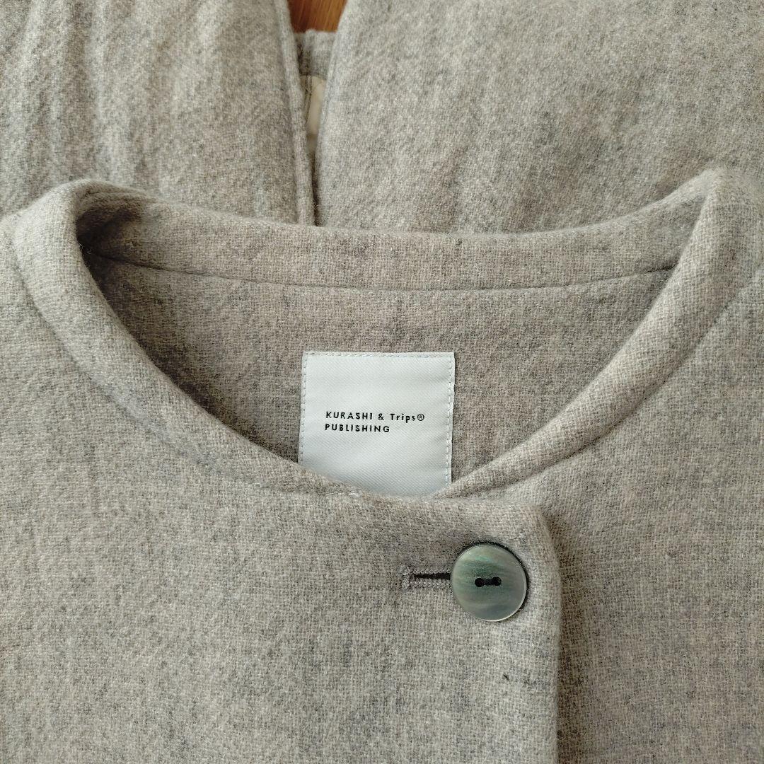 北欧暮らしの道具店柔らかシルエットのノーカラーコート