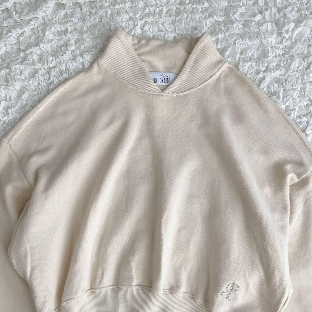 SKIN×EDIT.FOR LULU コラボ　クロップドスウェット ベージュ F