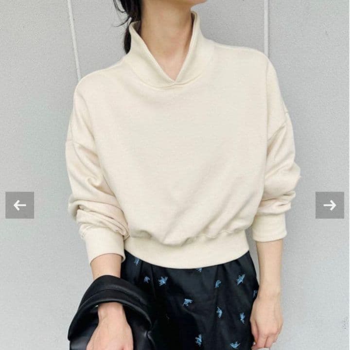 SKIN×EDIT.FOR LULU コラボ　クロップドスウェット ベージュ F