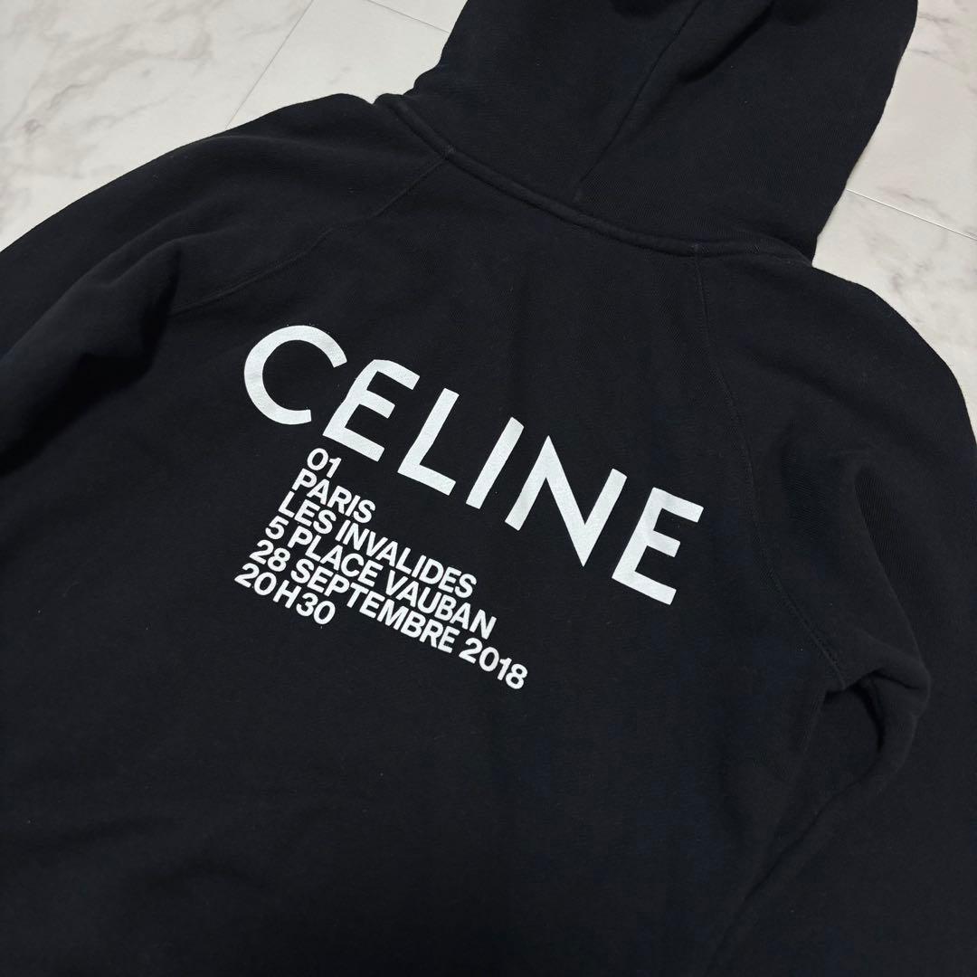 CELINE セリーヌ ショート丈 スウェット パーカー XS バックプリント