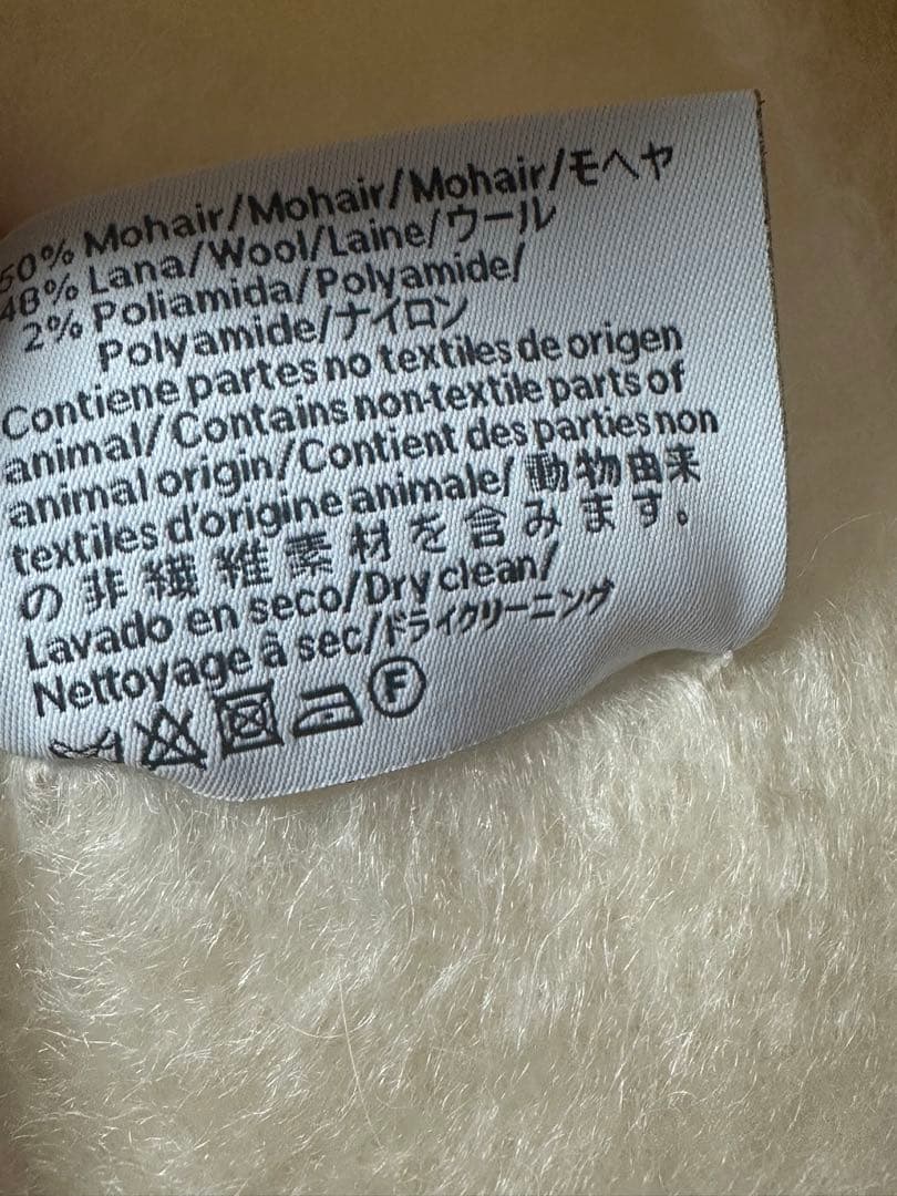 ★美品★LOEWE ホワイト マフラー　ウール&モヘア　ロエベ