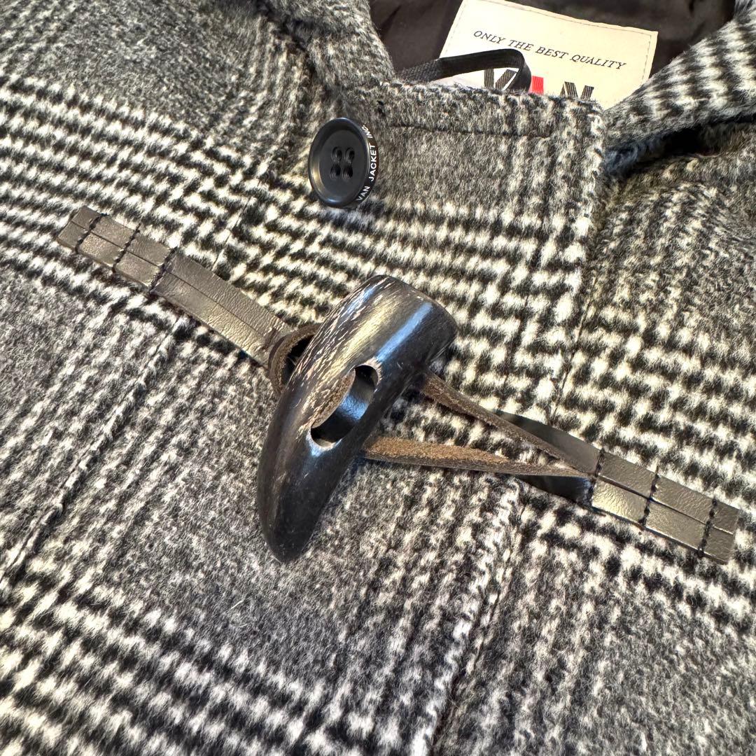 【新品タグ付】VANJAC カシミヤ グレンチェック ロング ダッフルコート L