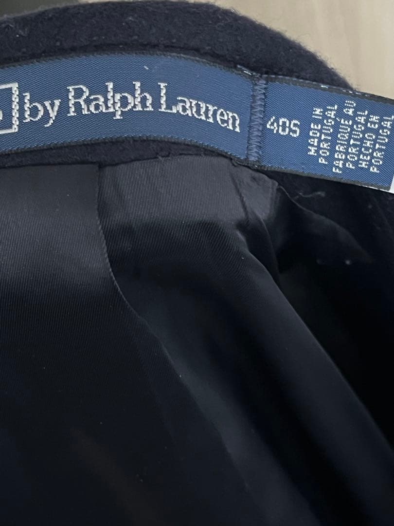 ポロラルフローレン　ダブル　紺ブレザー　40Sサイズ　Lサイズ　フランネル