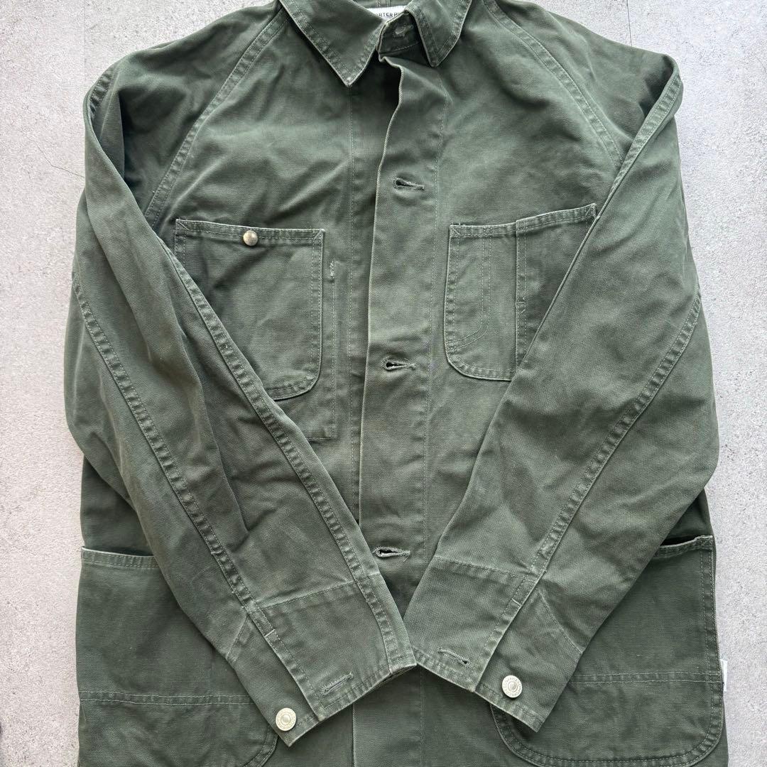 希少 ヘッドポータープラス ダック カバーオール ジャケット カーキ