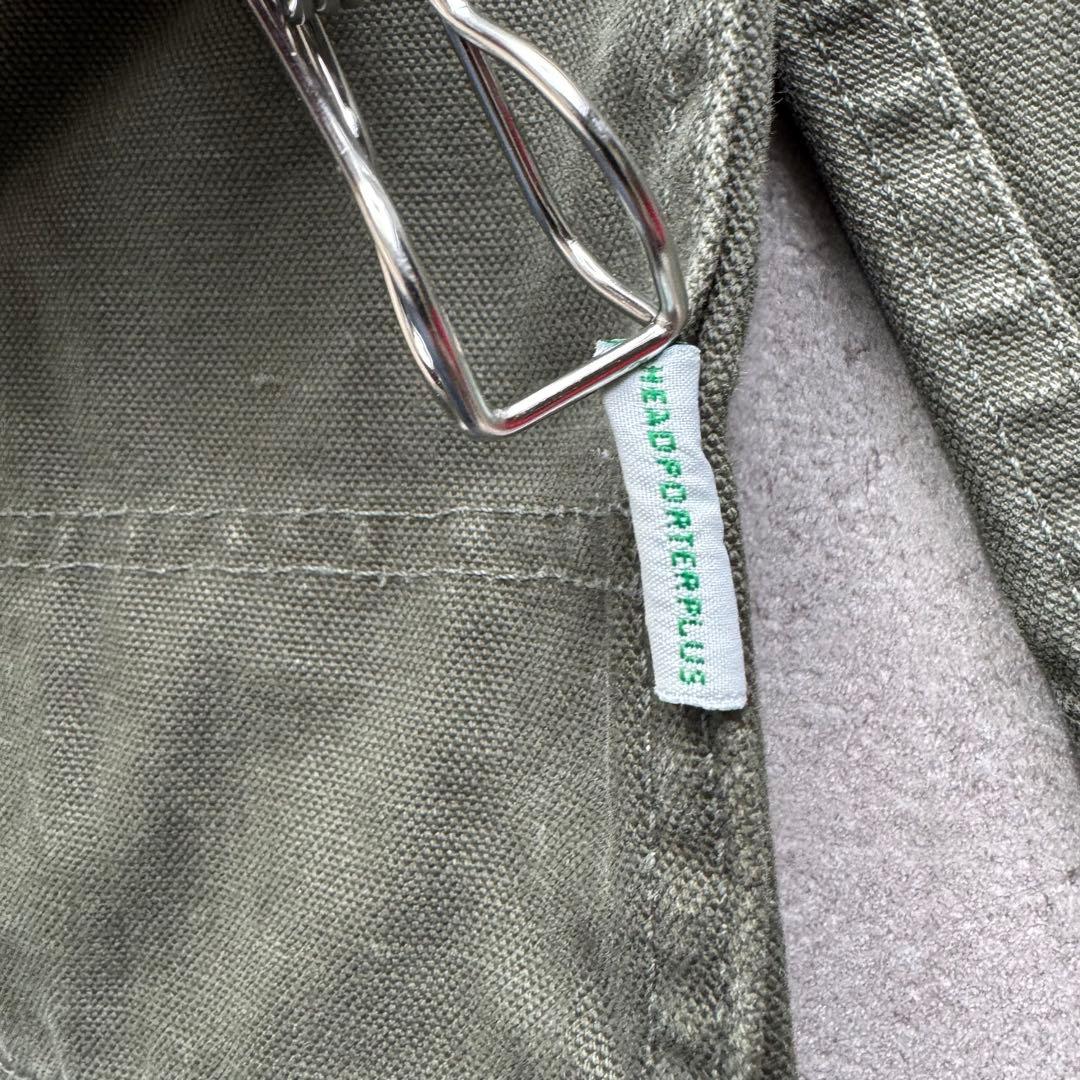 希少 ヘッドポータープラス ダック カバーオール ジャケット カーキ