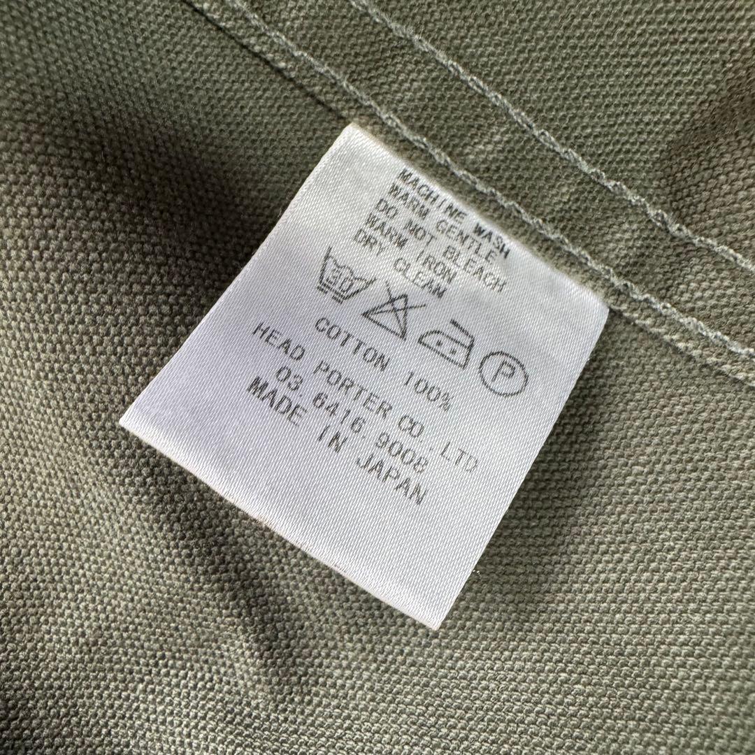 希少 ヘッドポータープラス ダック カバーオール ジャケット カーキ