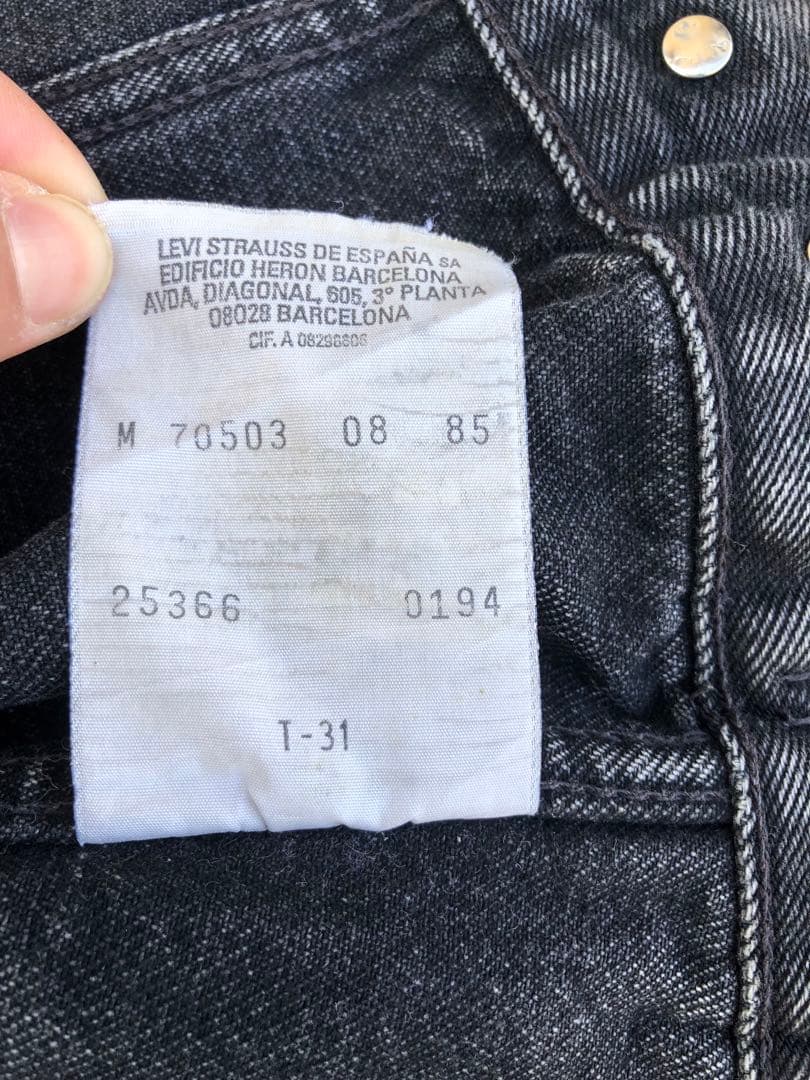 90s リーバイス 70503 08 ユーロ デニムジャケット ブラック M