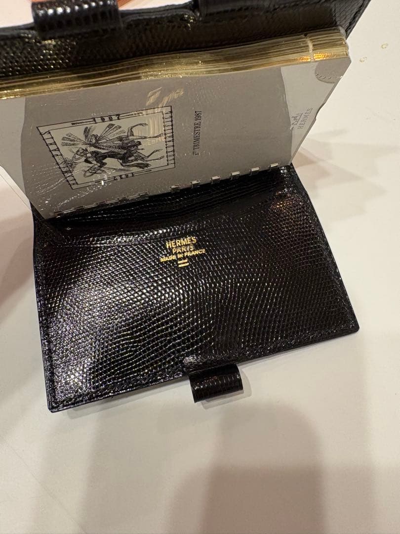 翠☆ヴィンテージ　エルメス アドレス帳　リザード　ペン付きアジェンダ手帳