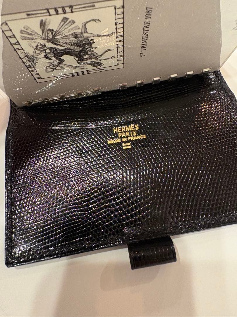 翠☆ヴィンテージ　エルメス アドレス帳　リザード　ペン付きアジェンダ手帳