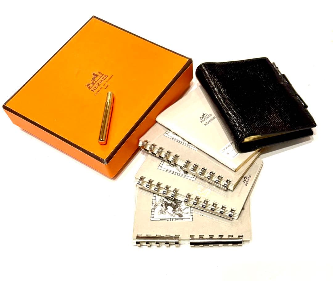 翠☆ヴィンテージ　エルメス アドレス帳　リザード　ペン付きアジェンダ手帳