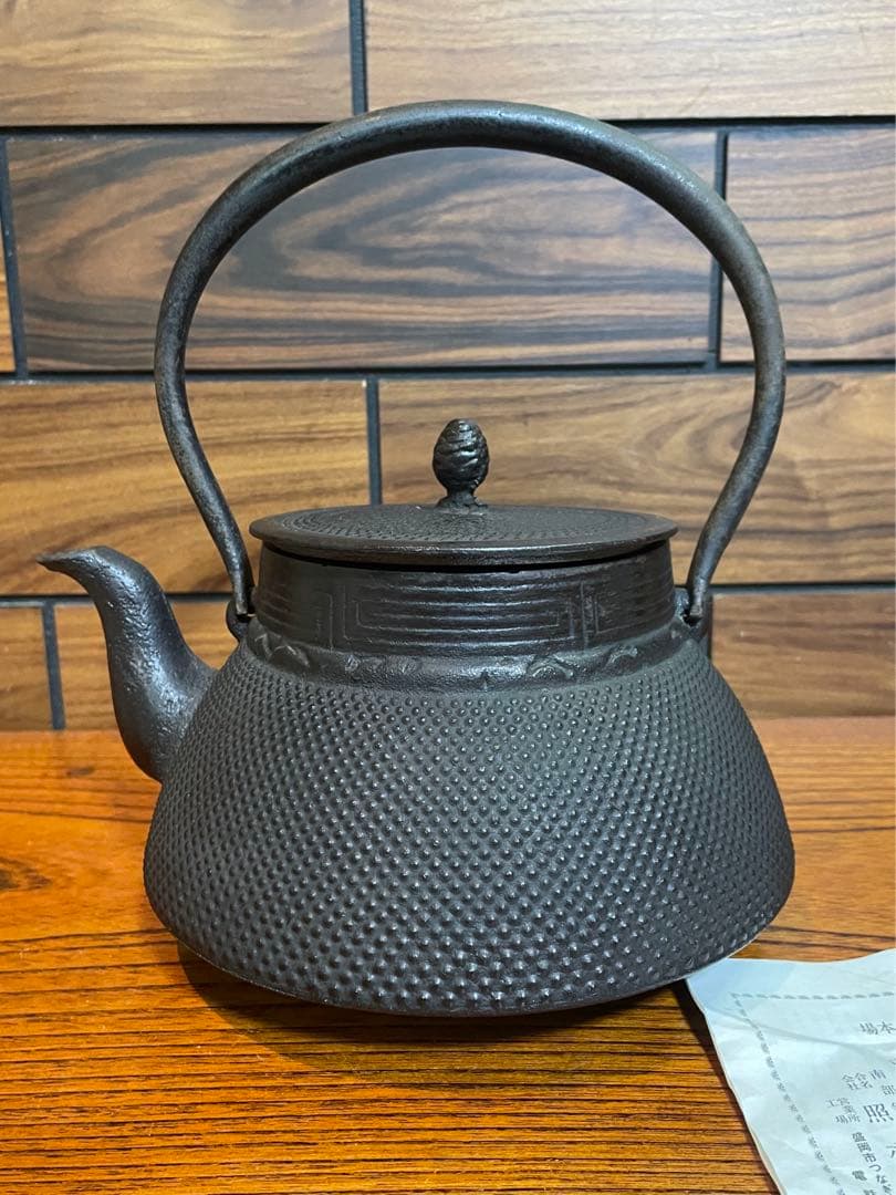 Surf　南部鉄器　鉄瓶　照光堂　あられ　雷紋　1.5L 茶道　茶道具